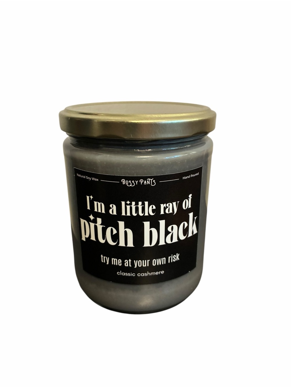 "I'm a Little Ray of Pitch Black" Scented Candle - Black